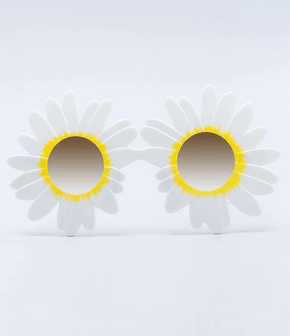 Óculos Decorativo Flor Margarida Branco
