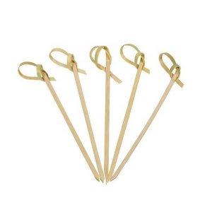 Palito Em Bambu Laço Para Petiscos C/20 Unidades Silver Festas