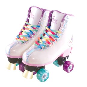 Patins 4 Rodas Unicórnio Branco Com Luzes Fenix 31-34