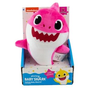 Pelúcia Musical Baby Shark Tubarão Rosa Sunny