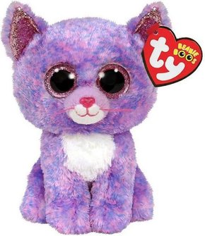 Pelúcia Ty Beanie Boos Gatinha Lilás Cassidy 16cm Toyng