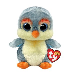 Pelúcia Ty Beanie Boos Pinguim Cinza Fisher 15cm Toyng