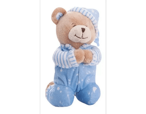 Pelúcia Ursinho Que Reza Azul Buba