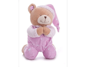 Pelúcia Ursinho Que Reza Rosa Buba