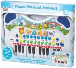 Piano Musical Animal Azul Braskit