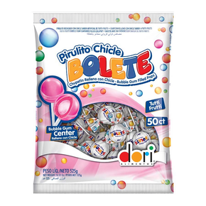 Pirulito Chiclete Bolete C/50 Unidades 525g Dori