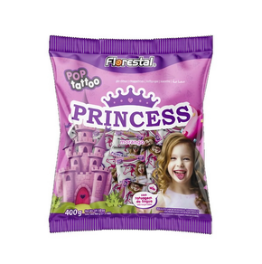 Pirulito Pop Tattoo Princess Morango 400g Florestal