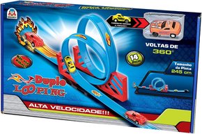 Pista de Carrinho Duplo Looping Braskit