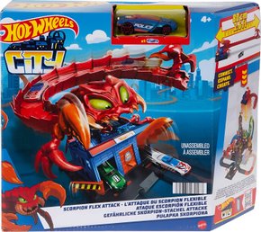 Pista Hot Wheels City Ataque Do Escorpião Flex Mattel