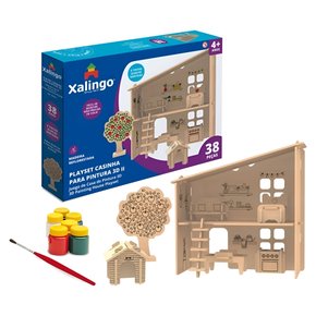 Playset Casinha 3D Para Pintura 38 Peças Xalingo