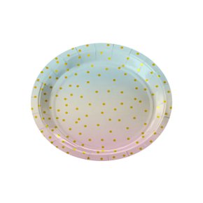 Prato De Papel Confete Colorido 18cm C/8 Unidades Make+