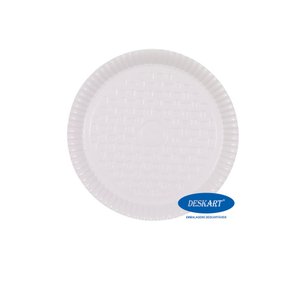 Prato Redondo Plastificado Branco Número 5 Deskart