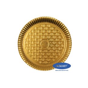 Prato Redondo Laminado Dourado Número 5 Deskart