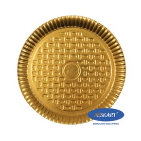 Prato Redondo Laminado Dourado Número 7 Deskart
