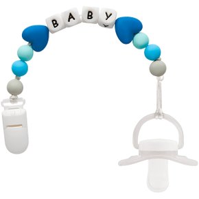 Prendedor De Chupeta Em Silicone Baby Azul Buba