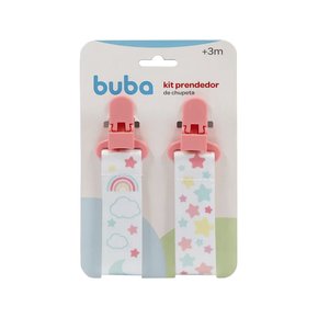 Prendedor de Chupeta Estrela Rosa Buba