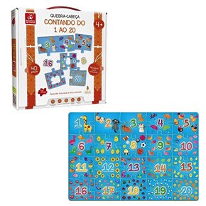 Quebra-Cabeça Contando Do 1 Ao 20 Brincadeira de Criança