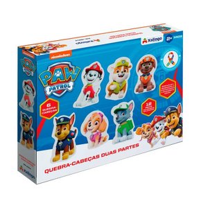 Quebra-Cabeça Duas Partes Patrulha Canina 12 Peças Xalingo