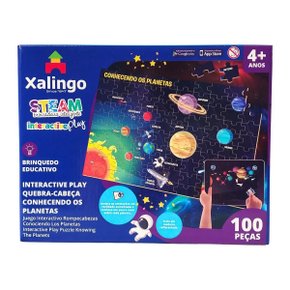 Quebra-Cabeça Interativo Conhecendo os Planetas 100 Peças Xalingo