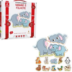 Quebra-Cabeça Mamãe e Filhote Brincadeira De Criança