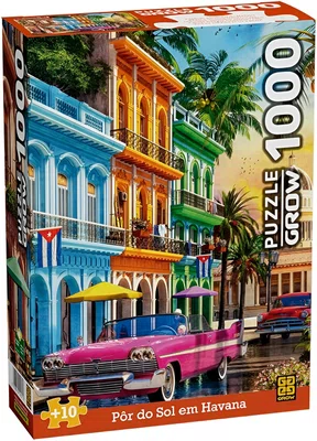Quebra-Cabeça Pôr do Sol em Havana 1000 Peças Grow