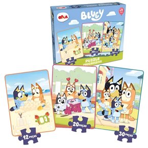Quebra Cabeça Progressivo Bluey 12, 20, 30 Peças Elka
