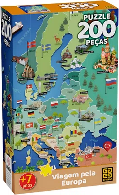 Quebra-Cabeça Viagem Pela Europa 200 Peças Grow