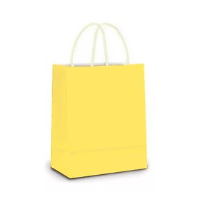 Sacola De Papel Amarelo 18x09x24cm C/10 Unidades
