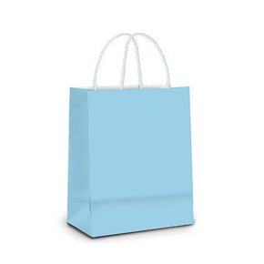 Sacola De Papel Azul Claro 18x09x24cm C/10 Unidades
