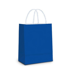 Sacola De Papel Azul Escuro 18x09x24cm C/10 Unidades