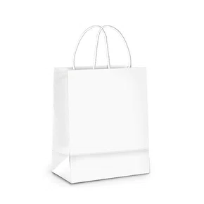 Sacola De Papel Branca 18x09x24cm C/10 Unidades