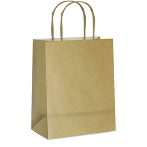 Sacola De Papel Kraft Pardo 24x10x33cm C/10 Unidades
