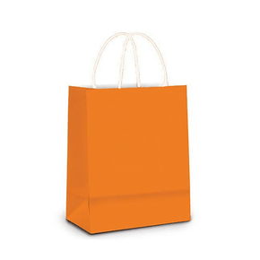 Sacola De Papel Laranja 18x09x24cm C/10 Unidades
