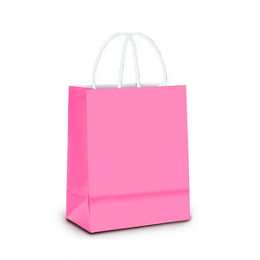 Sacola De Papel Rosa Claro 18x09x24cm C/10 Unidades