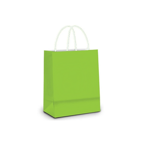 Sacola De Papel Verde Limão 18x09x24cm C/10 Unidades