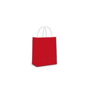 Sacola De Papel Vermelha 14x08x16cm C/10 Unidades