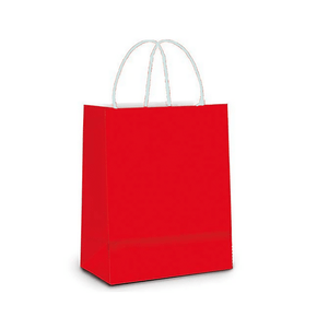 Sacola De Papel Vermelho 18x09x24cm C/10 Unidades