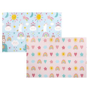 Tapete Dobrável Dupla Face Baby Arco Íris Buba