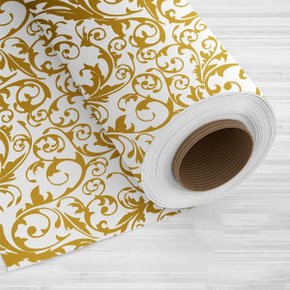 Tnt Estampado Arabesco Dourado C/ Glitter 1 Metro Mewi