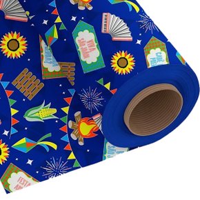 Tnt Estampado Festa Junina Arraiá Azul 1 Metro Mewi