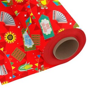 Tnt Estampado Festa Junina Arraiá Vermelho 1 Metro Mewi