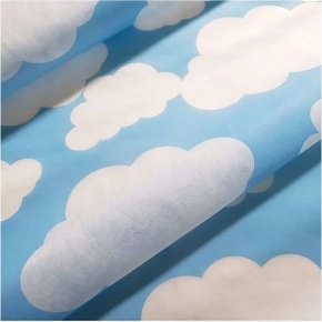 Tnt Estampado Nuvem Azul Bebê 1 Metro Mewi