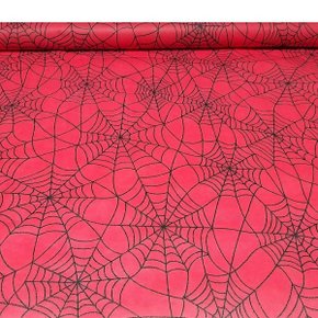 Tnt Estampado Teia Vermelho e Preto 1 Metro Mewi