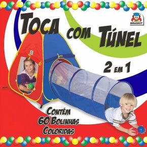 Barraca Infantil Toca Com Túnel 2 Em 1 Braskit