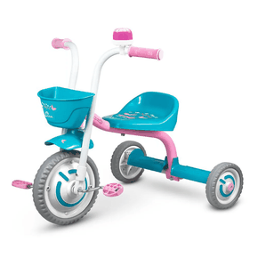 Triciclo Charm Rosa e Azul com Pedal Nathor
