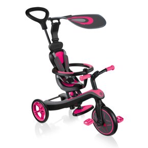 Triciclo Fúcsia Com Empurrador Trike Globber Rosa 4/1