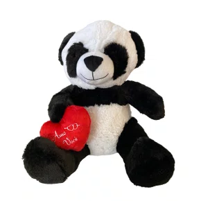 Urso Panda de Pelúcia Com Coração 40cm Brumar