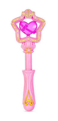 Varinha Encantada Rosa Com Luz e Som Polibrinq