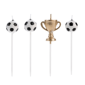 Vela Decorativa Futebol C/4 Unidades Silver Festas