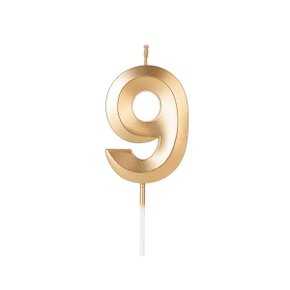 Vela Design Perolizada Dourada Número 9 Silver Festas